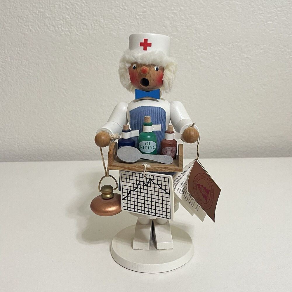 Vintage Holzkunst Christian Ulbricht German Wood Nurse Smoker Incense Burner